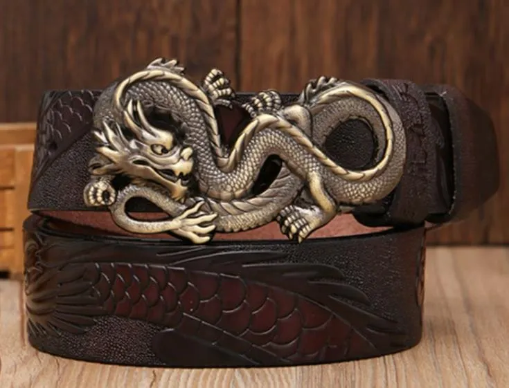 Nuovo marchio di fibbie alla moda Dargon, designer per cinture in pelle di mucca con fibbia a forma di drago in rame per uomo e donna_voghion.com