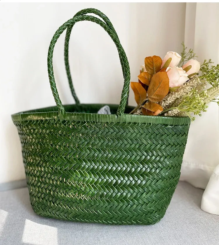 Geflochtene Ledertasche Damen Handtasche Aus Echtem Rindsleder_voghion.com