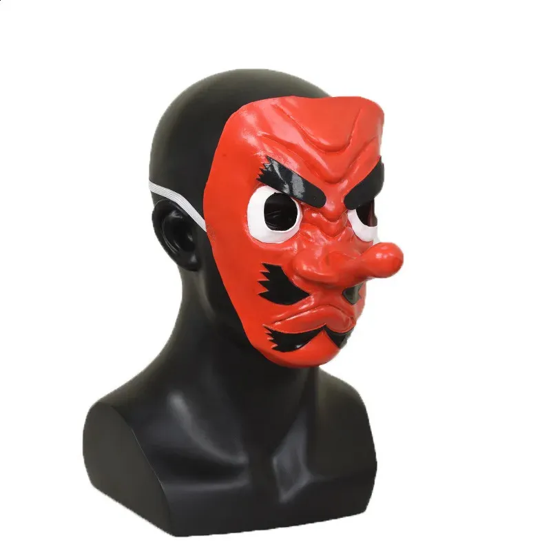 Kimetsu No Yaiba Urokodaki Sakonji Red Latex Tengu Mask Anime Cosplay Accessories Halloween Party Prop Maks 240821_voghion.com