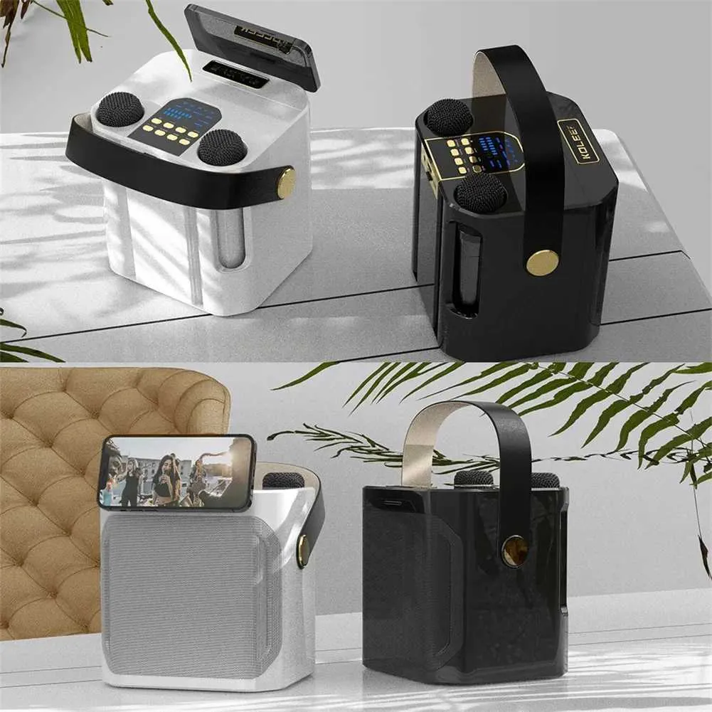 S882 Karaoke Hine With Dual Microphones Change Voice Functions Portable Speaker Subwoofer TF Card U Disk Player For_voghion.com