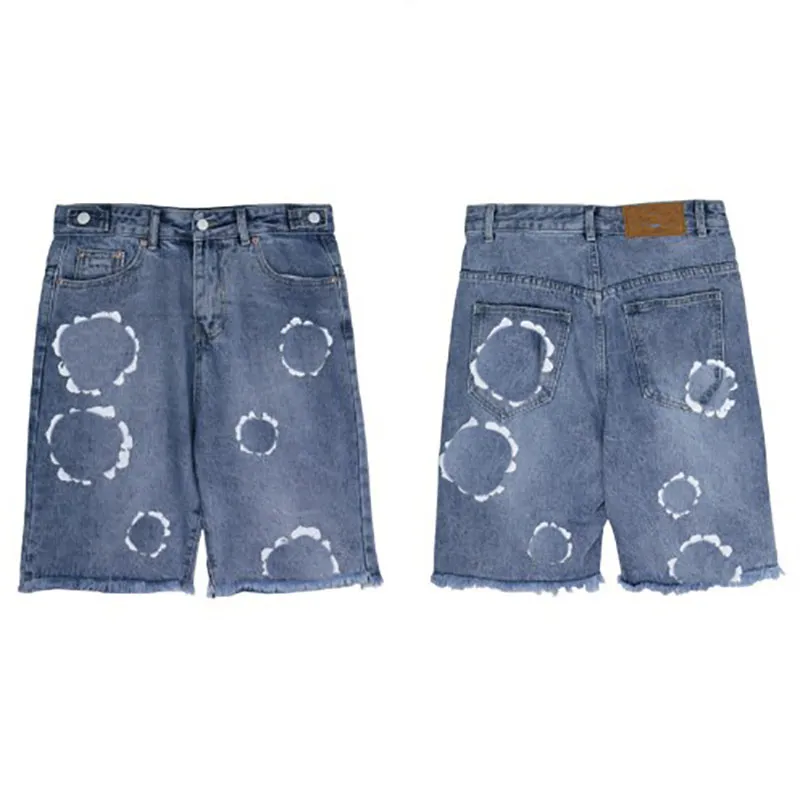 Designer Puff Print Hochwertiger Denim Zerrissene gewaschene Arbeit Schlanke Herrenhose Knopfart Winter Warme Jeans_voghion.com
