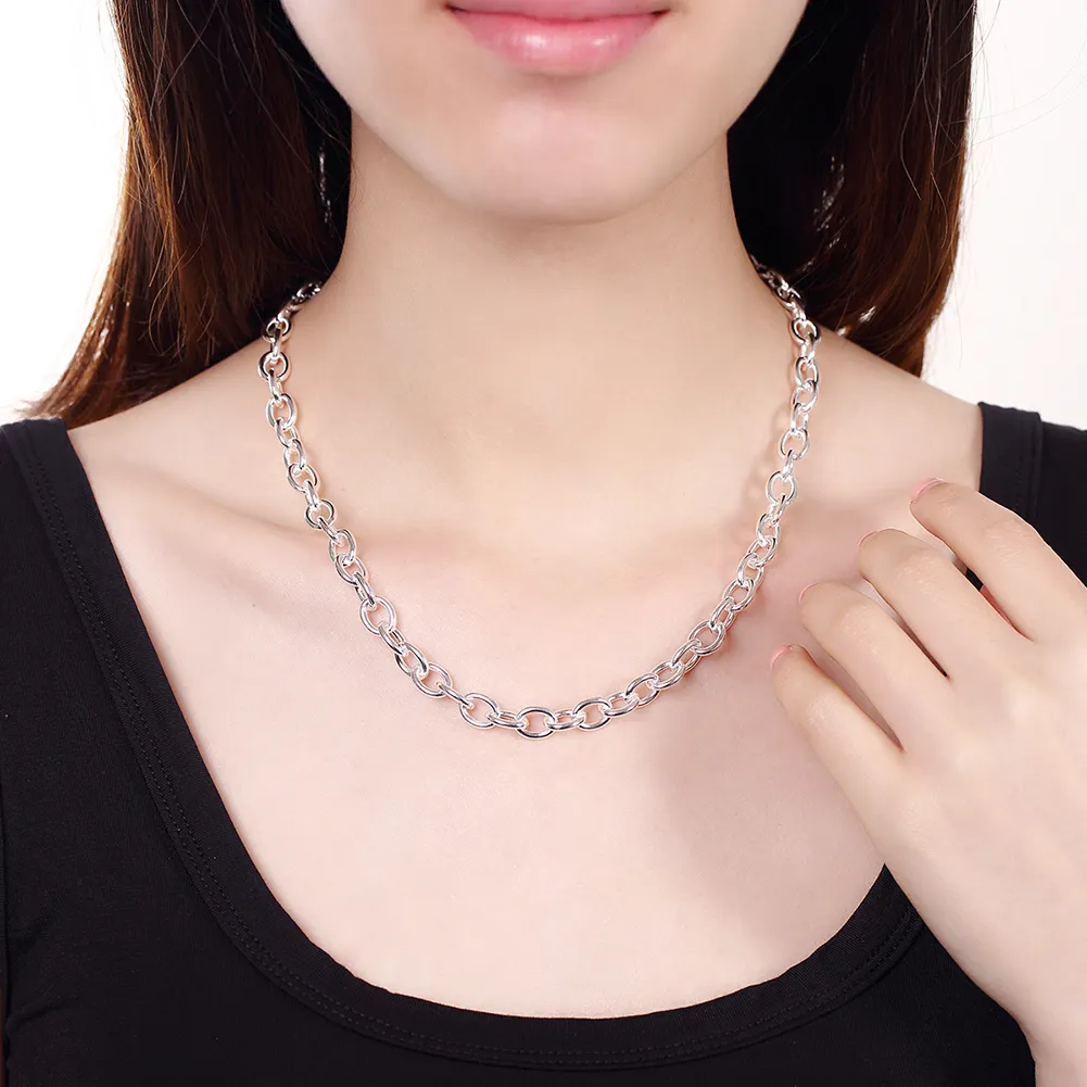 Ketten Fabrik Direkt 100% Sterling Silber Halskette für Frau Männer Mode Charme 18 Zoll Kette Schmuck Party Wdding Geschenk_voghion.com