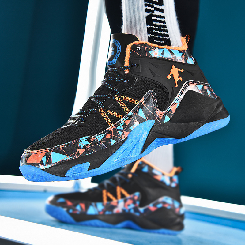 Mandarin Duck con superficie in mesh, scarpe da basket alte da combattimento per studenti, scarpe Flywire_voghion.com