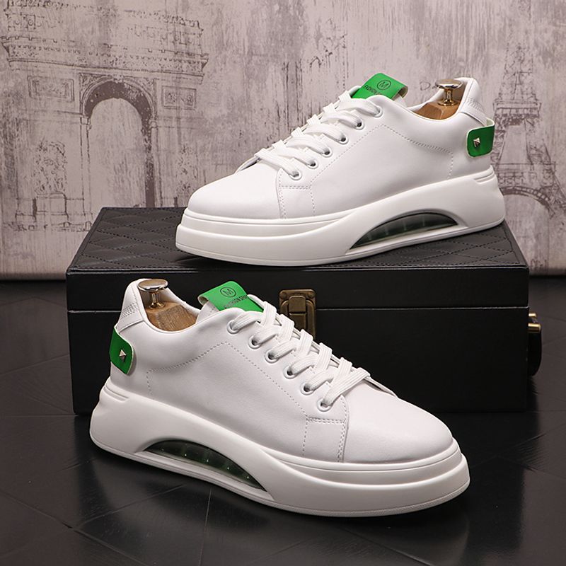 Atmungsaktive weiße lässige koreanische Ausgabe trendige Schnürschuhe Sommer neue hohe Herrensportschuhe_voghion.com