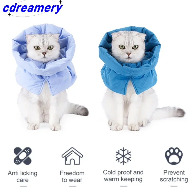 Cat Elizabethan Collar Healing Protective Collar Recovery Collar For After Surgery Adjustable Wound Healing Pet Neck Cone_voghion.com