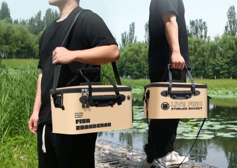 Caja plegable de EVA Lingte Live Protection, cubo para peces con agua espesa, suministros de pesca_voghion.com