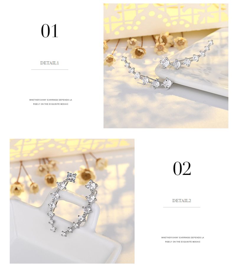 Stile freddo multi zircone per orecchini da donna in argento sterling dal design versatile e dal temperamento semplice_voghion.com