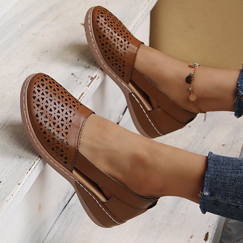Modische, lässige, perforierte Schuhe für Damen_voghion.com