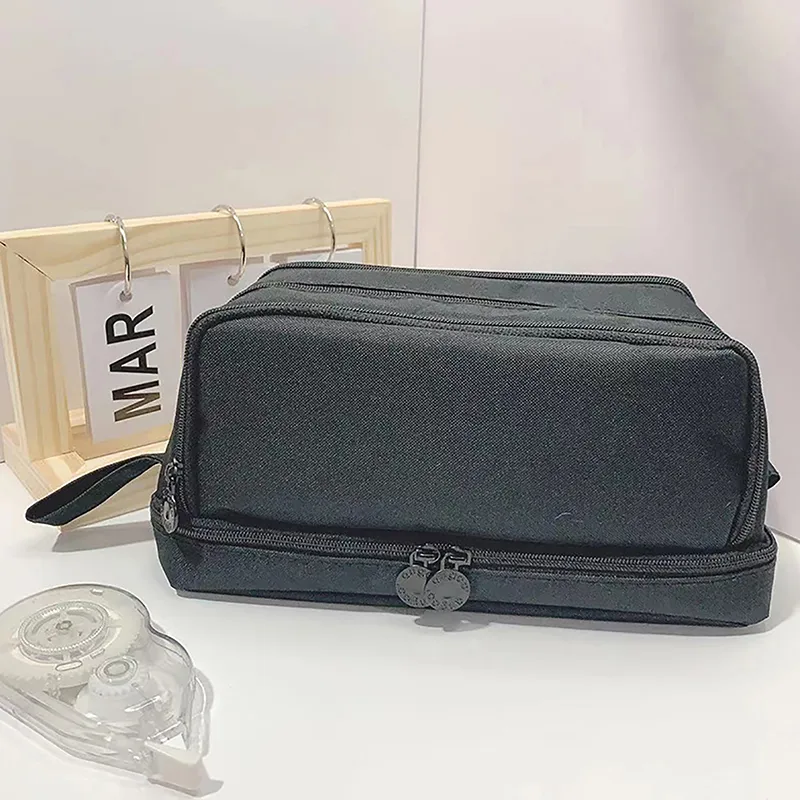 1 organiseur de papeterie pour fournitures de bureau, 4 compartiments, grand étui à stylos, trousse à crayons, trousse de maquillage_voghion.com