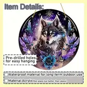 Moonlit Wolf Suncatcher - 8" Mystical Acrylic Art. Enchanted Decor For Living Room Or Fairy Garden Retreat._voghion.com