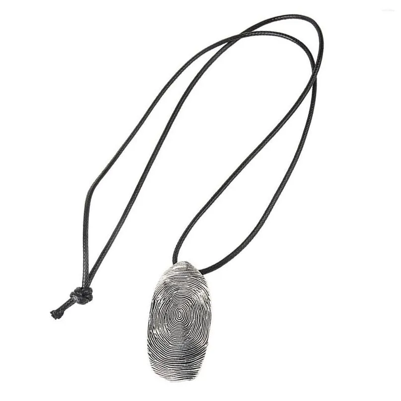 Pendant Necklaces Fingerprint Necklace Jewelry Western Cowboy Rope Chain Fashion Handicrafts Creative For Party Daily_voghion.com