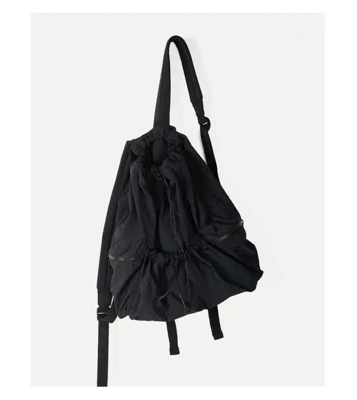 Fashionable Women's Nylon Drawstring Backpack Casual Travel Bag_voghion.com
