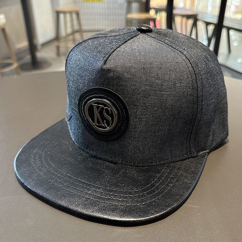 Hat men, spring and autumn denim style hip-hop for women, flat brim big head circumference, small face, baseball hat,_voghion.com