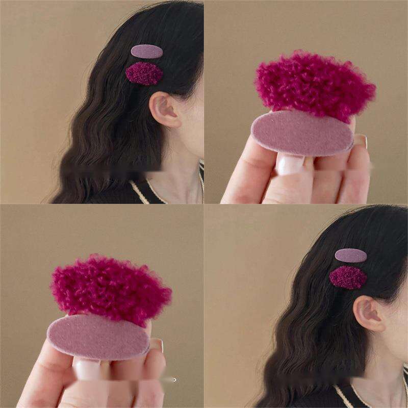 Dopamine Lamb Hair Autumn And Winter New Plush Duckbill Cute Side Atmospheric Forehead Bangs Clip_voghion.com