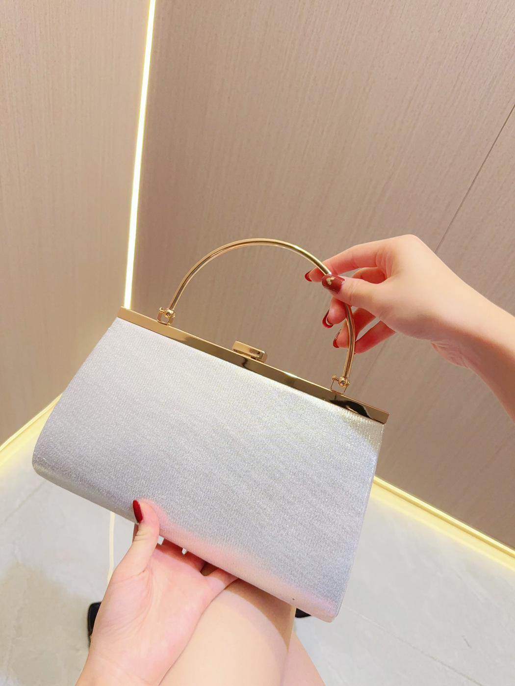 Nuova borsa minimalista e alla moda con intarsi di diamanti per riunioni di squadra, borse, abiti con strass, croce diagonale_voghion.com