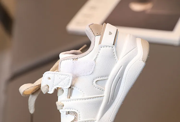 Baskets antidérapantes pour enfants, chaussures de sport mignonnes en forme d'ours, chaussures décontractées en cuir PU pour garçons et filles_voghion.com