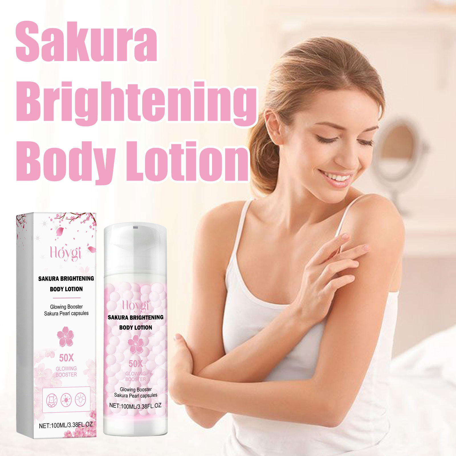 Hoygi Cherry Blossom Body Improves Darkness, Deeply Moisturizes Cleans Back Acne Brightening and Whitening Moisturizing_voghion.com