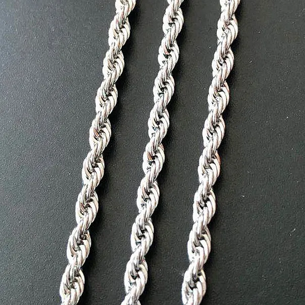 Collana a catena corda in acciaio inossidabile per uomo e donna_voghion.com