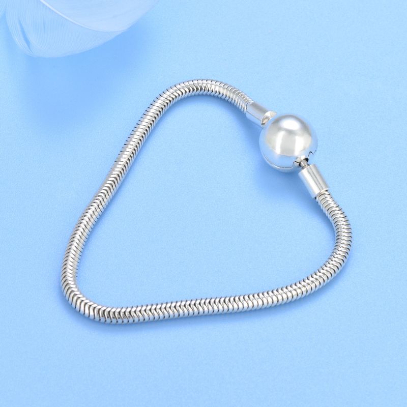 Sterling Sier Round Bead Hollow Snake Bone Free To Match Beads DIY Simple Soft Chain_voghion.com