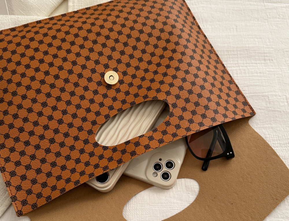 Envelope bag, women's bag, plaid key bag, large capacity envelope bag, casual business Han Chao handbag_voghion.com
