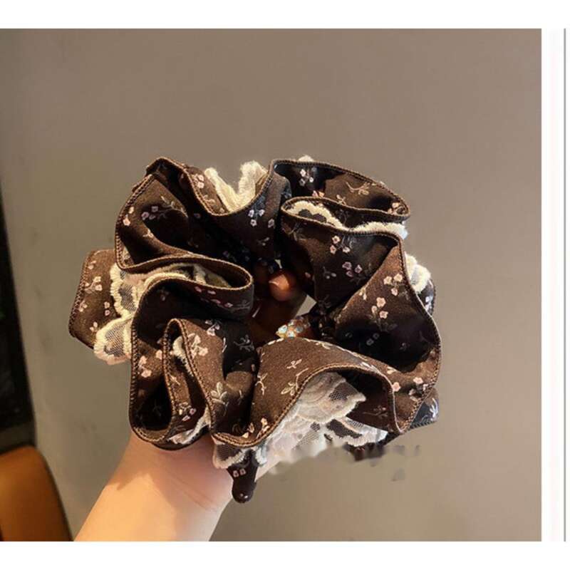 Elastico per capelli in pizzo a fiori scrunchie donna grande_voghion.com