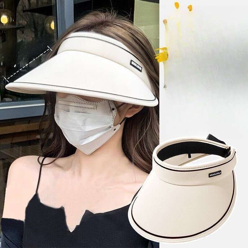 Kadın İçi Boş Üst, Yaz UV Koruması, Yüz Şapkası, Açık Hava Çok Amaçlı Büyük Kenarlı Güneş Şapkası_voghion.com