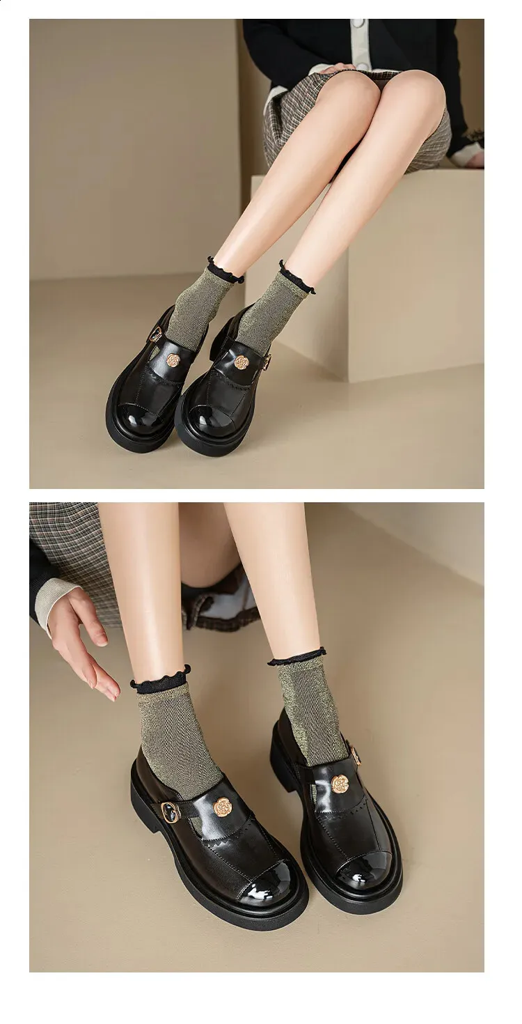 Chaussures en laine française pour femme, style britannique, mode printanière décontractée, semelle épaisse, pointure 240904_voghion.com