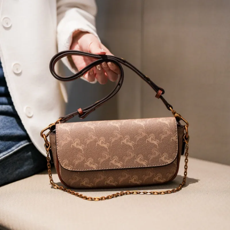 Free Shipping 2025 New Designer Fashionable Commuting Stick Small Square Bag, High-end Texture Printed Single Shoulder_voghion.com