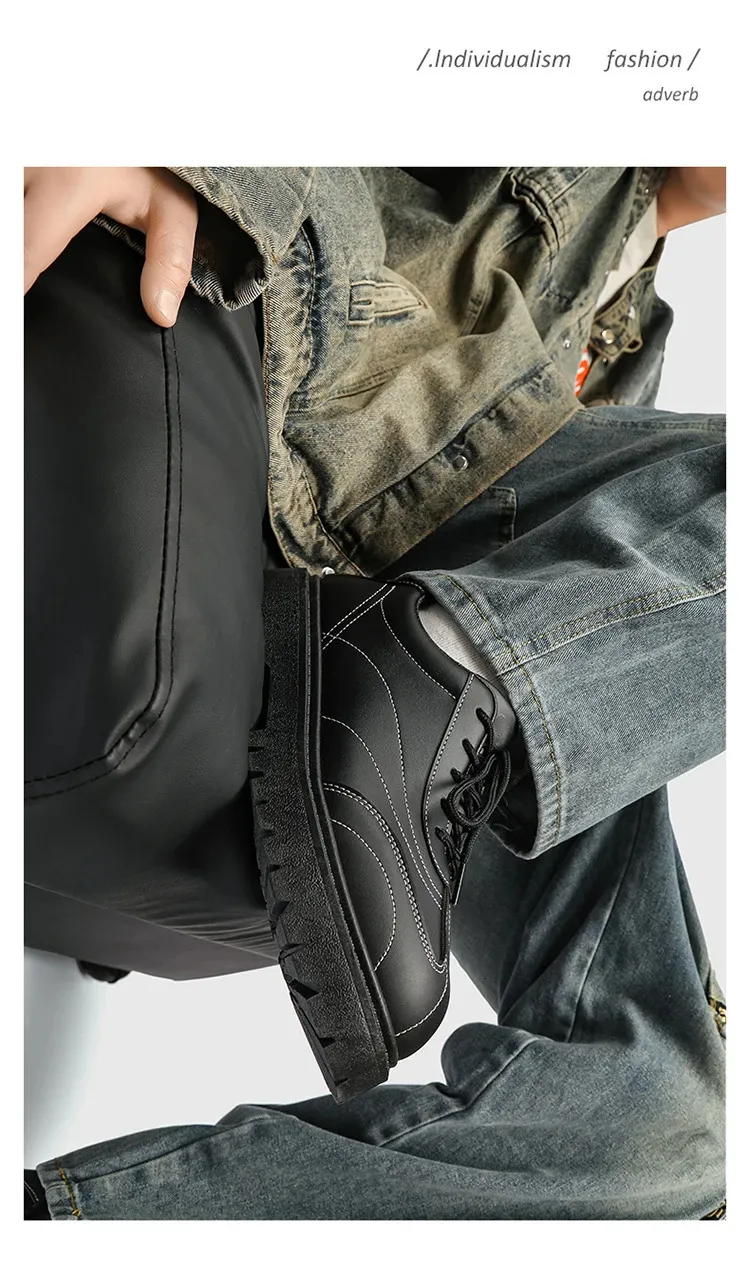 Homens casuais rendas até estilo britânico sola grossa oxfords de alta qualidade derby moda confortável sapatos ao ar livre masculino 39-44_voghion.com