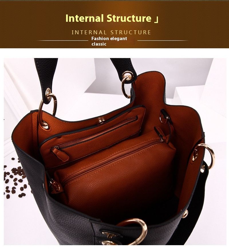 Europäische amerikanische Retro-Schultertasche mit einfachem Eimer-Dutt, geeignet zum Einkaufen und für den täglichen_voghion.com