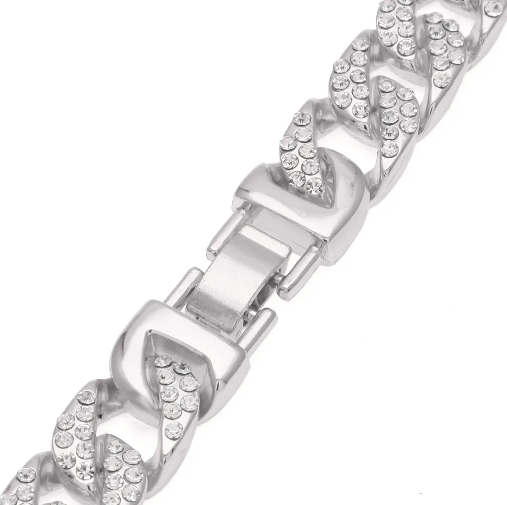 Personalised Gold Cuban Link Chain Bracelet Bling Iced Out Jewelry_voghion.com