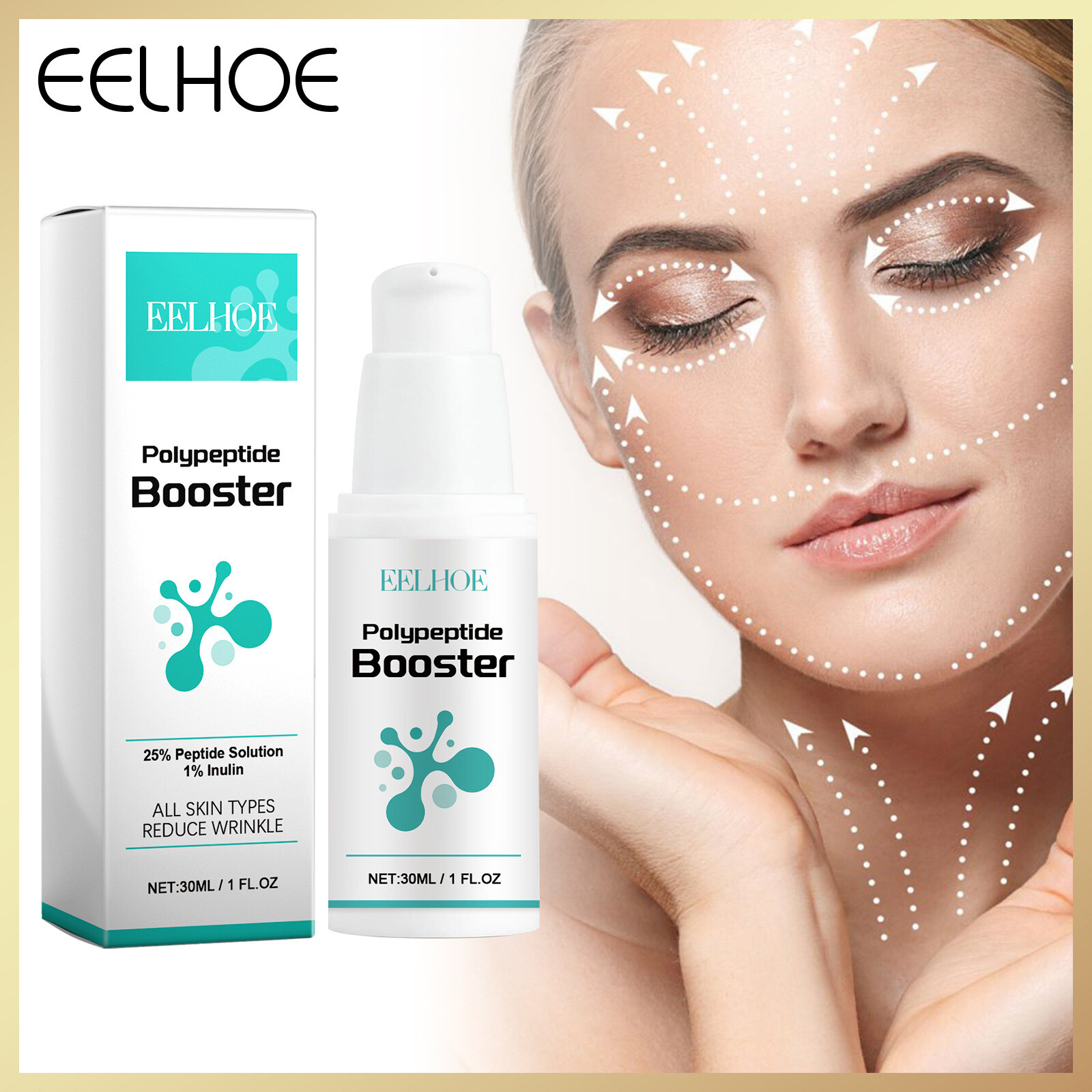 EELHOE Facial Serum For Skin Care Products Anti-Wrinkle Polypeptide Moisturizing Hyaluronic Acid Essence Deep Repair