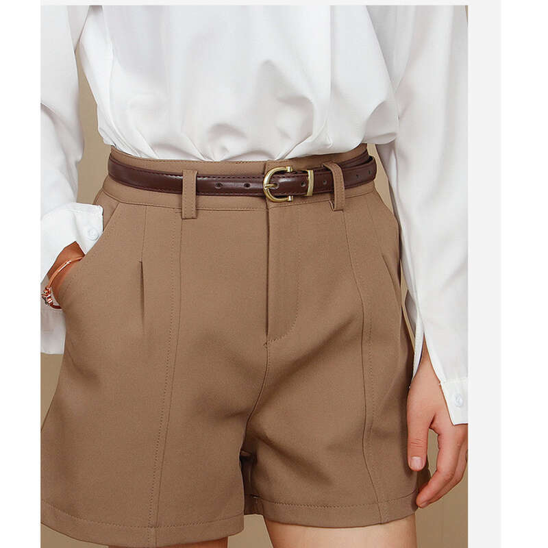 Black Simple Spaghetti Belt With Gold Jeans_voghion.com