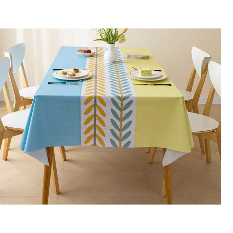 Ins Style Fabric, Waterproof, Grease-proof, Non-washable Tablecloth, Rectangular PVC Tablecloth, Household Netting, Black Tea Cloth_voghion.com