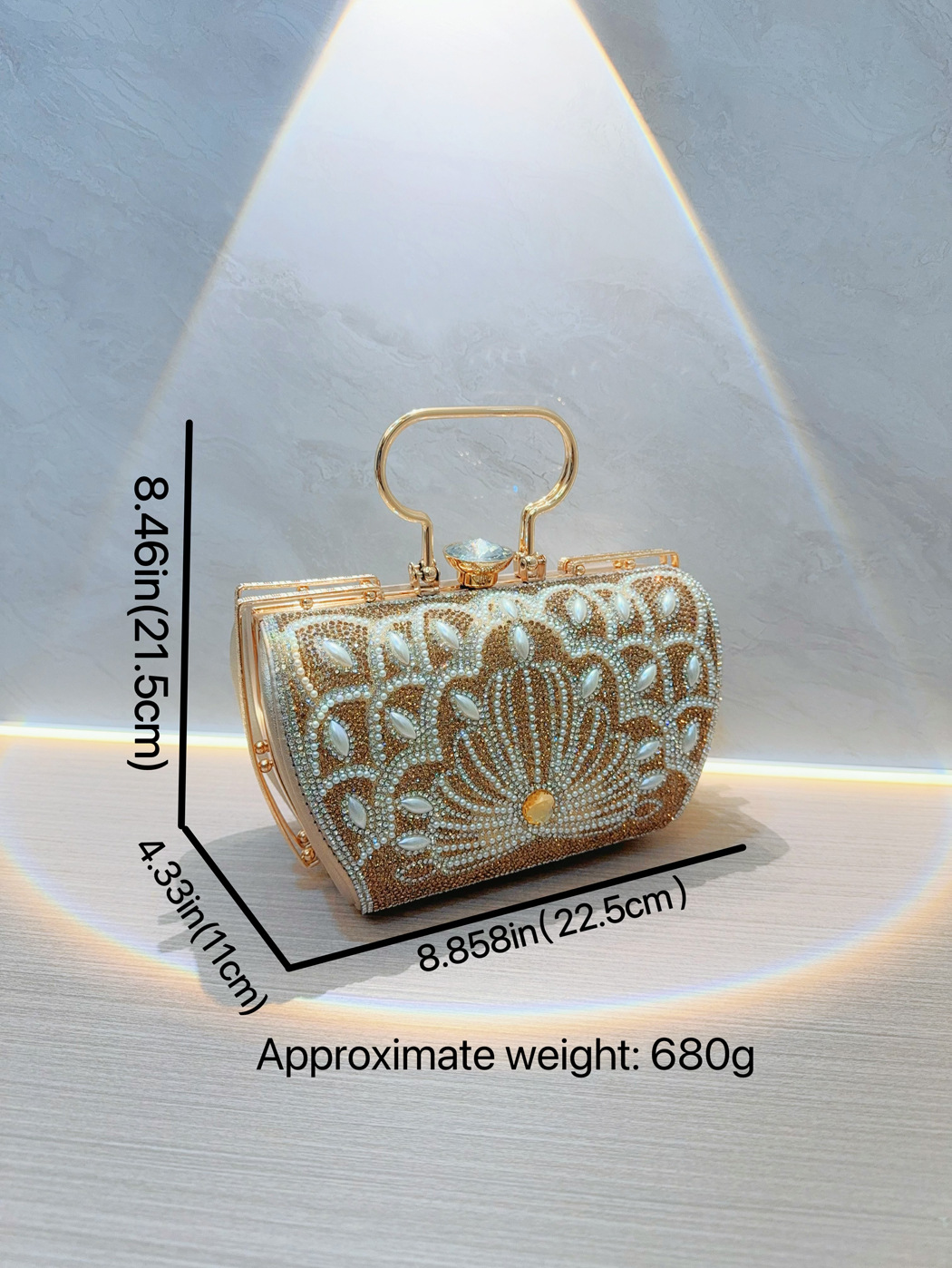 Nouveau sac à main de mariage d'équipe de barre avec le sac de Banquet de bandoulière incrusté de diamant_voghion.com
