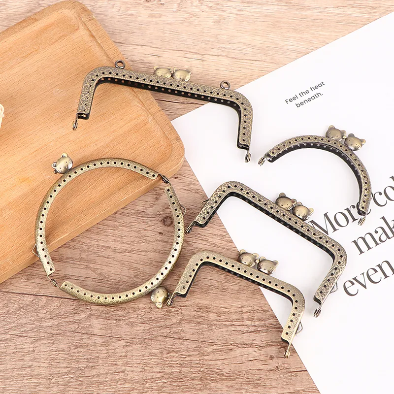 1 pz 8,5/10,5/12,5 cm testa di gatto manico per borsa in metallo per pochette borsa chiusura a scatto accessori per borse_voghion.com