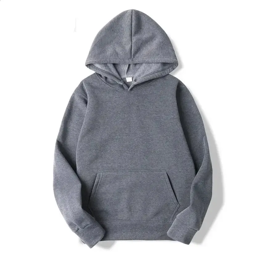 Trendy Loose Outono Inverno Homens e Mulheres Fleece Sports Sweatshirt Cor Sólida Pullover Casal Moda Hoodie S-3XL_voghion.com