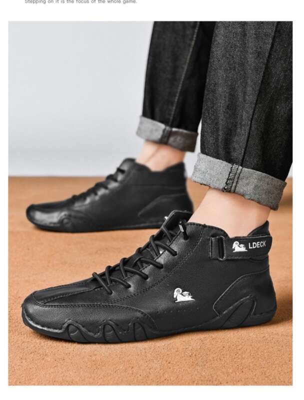 LDECK Grandes Chaussures de Sport et de Loisirs pour Hommes et Femmes Octopus Bottes Martin Montantes en Cuir Véritable à Couche de Tête_voghion.com