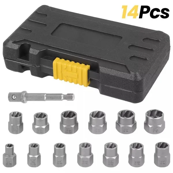 Reverse Thread Sleeve Sliding Thread Sleeve 14-piece Set 14pcs Nut Reverse Thread Sleeve Remover [Black Box]_voghion.com