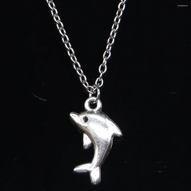 Chains 20pcs Fashion Necklace 23x13mm Lovely Dolphin Pendants Short Long Women Men Colar Gift Jewelry Choker_voghion.com