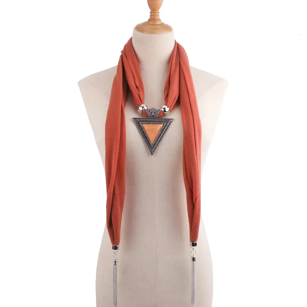 Collier et écharpe à pendentif tricolore en alliage de résine pour femme_voghion.com