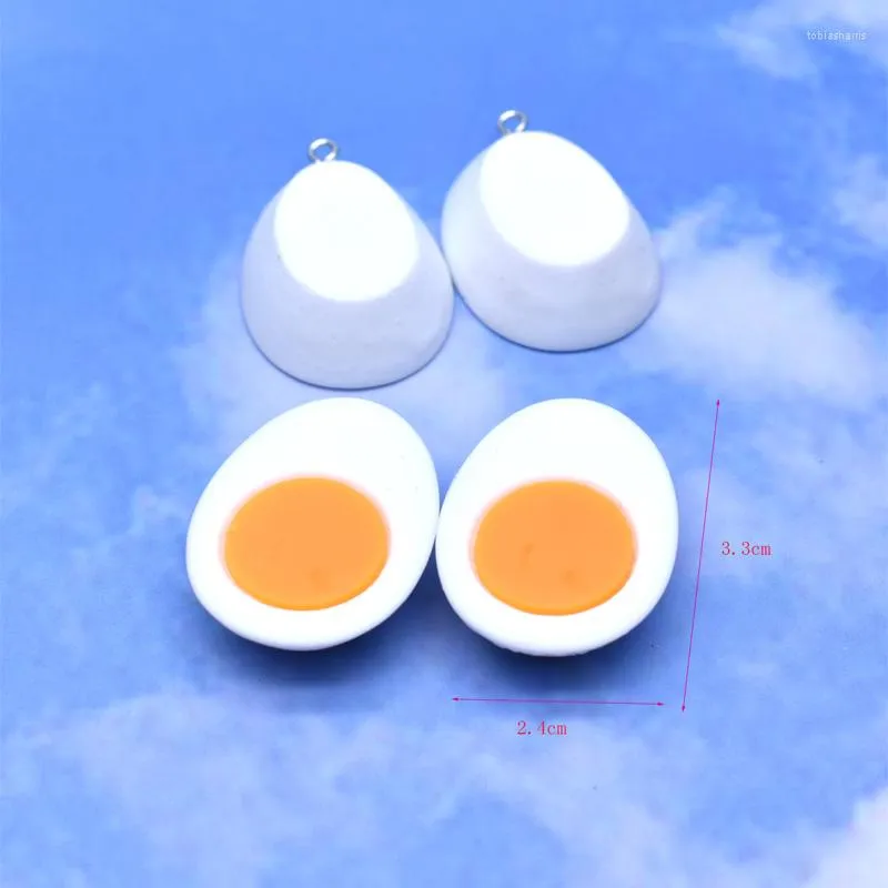 Anheng 10 stk. 24 33 mm simulert kokt egg harpiks tilbehør anheng håndlagde smykker gjør-det-selv øredobb halskjede nøkkelring_voghion.com