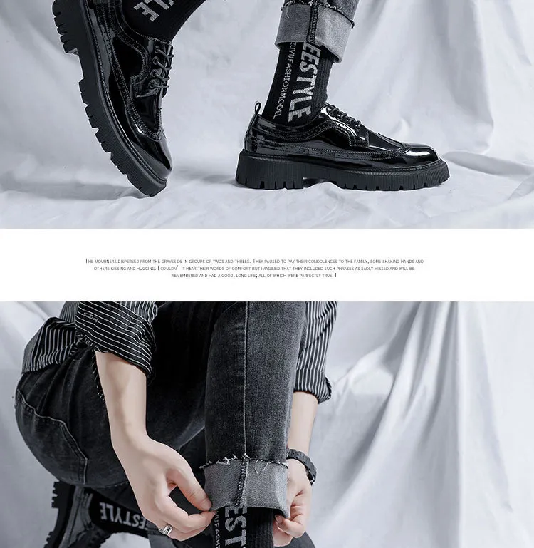 Pantofi sport pentru bărbați, stil business, casual, cu platformă, talpă groasă, piele naturală, stil streetwear, stil vintage, rochie de petrecere și nuntă_voghion.com
