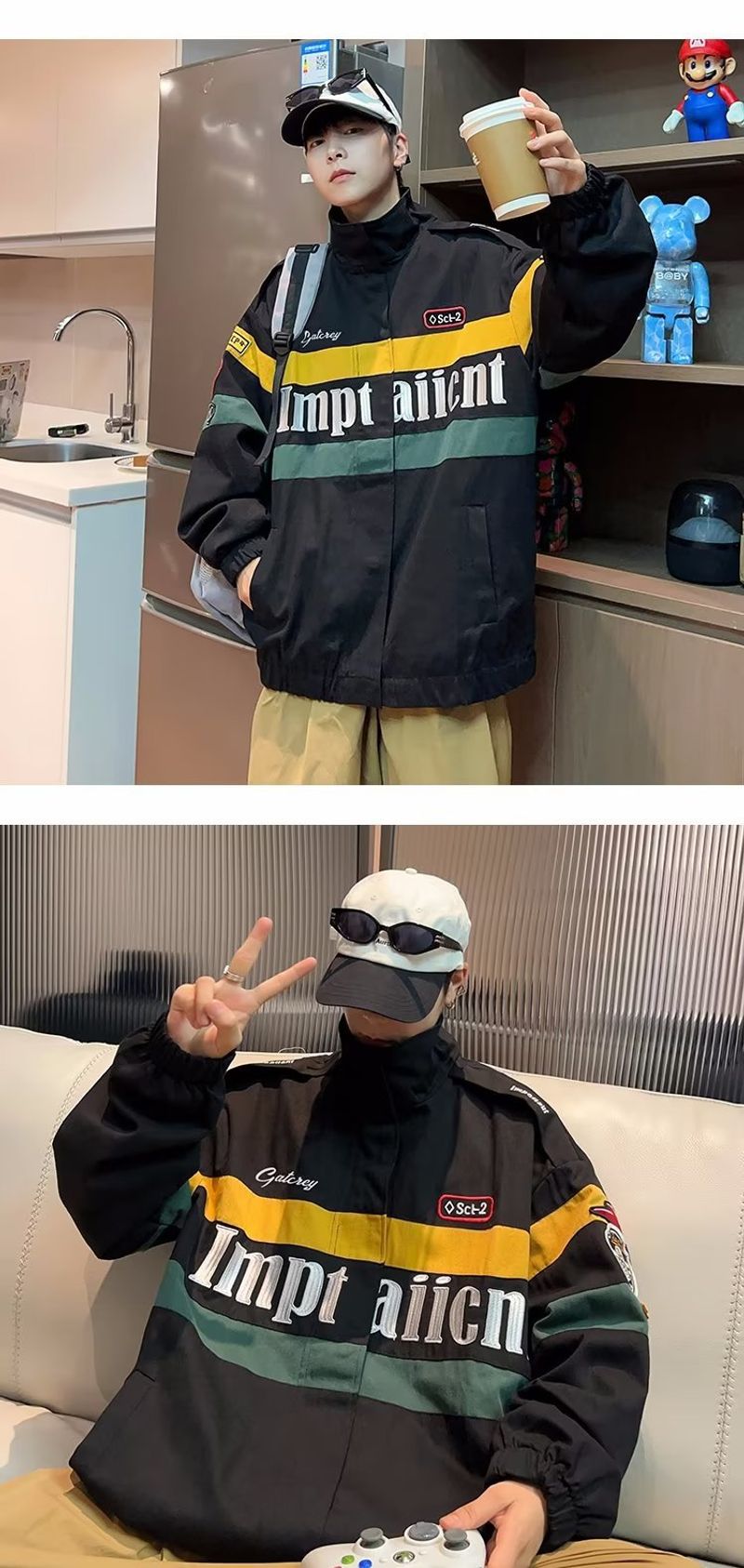 Baggy Racing Suit Trendy Baseball Jacket_voghion.com