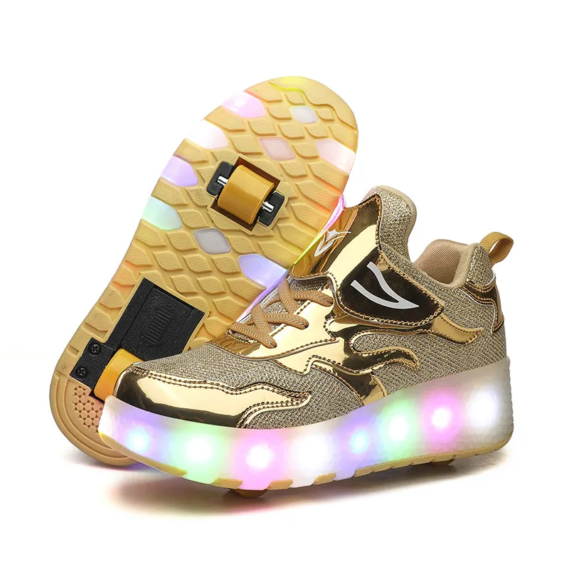 Sneakers Roller Skates 2 Wheels Shoes Glowing Lighted Led Children Boys Girls Kids Fashion Luminous Sports Boots Casual_voghion.com
