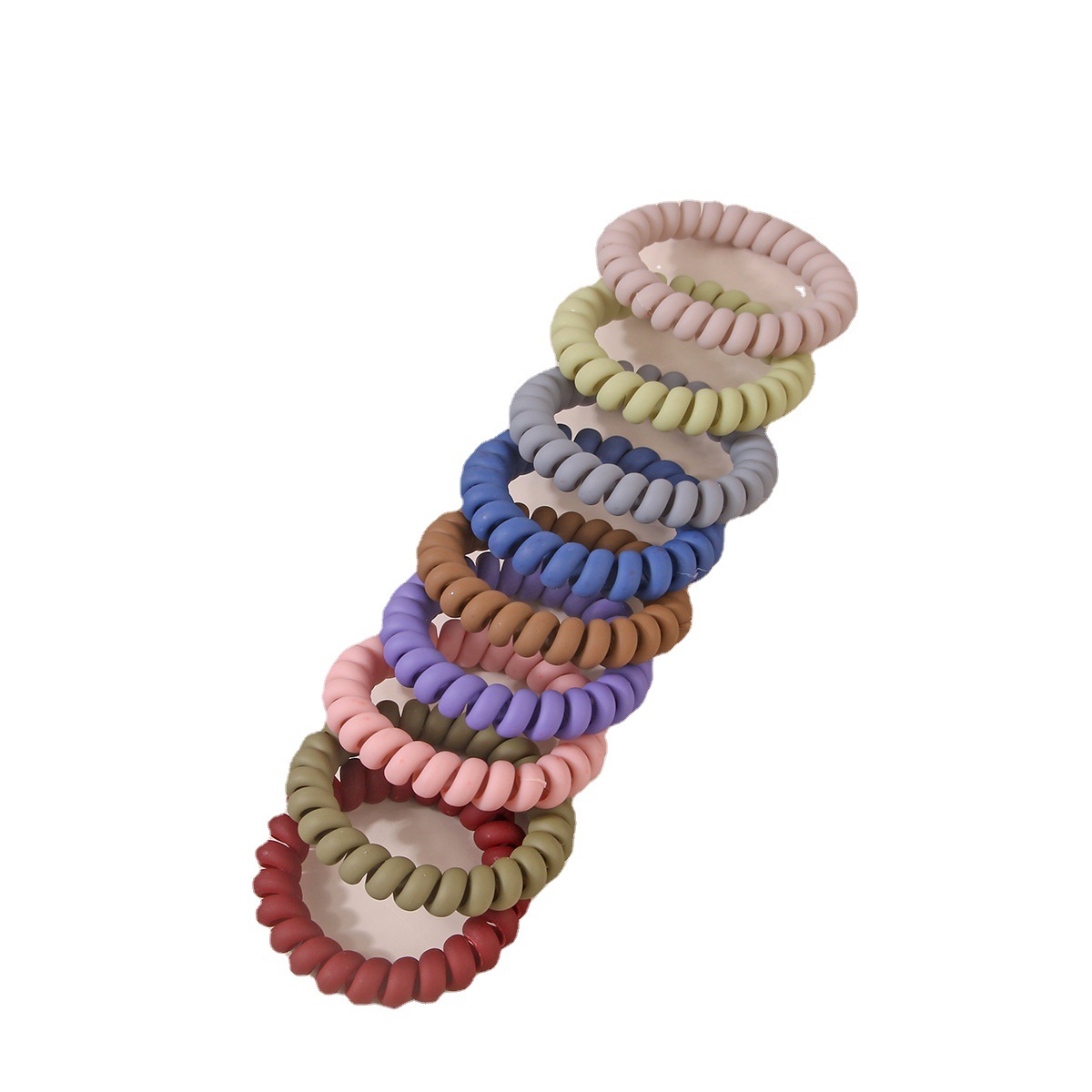 Frosted matte telephone line hair ring feel paint telephone rope hair rope Korean leather case headdress_voghion.com