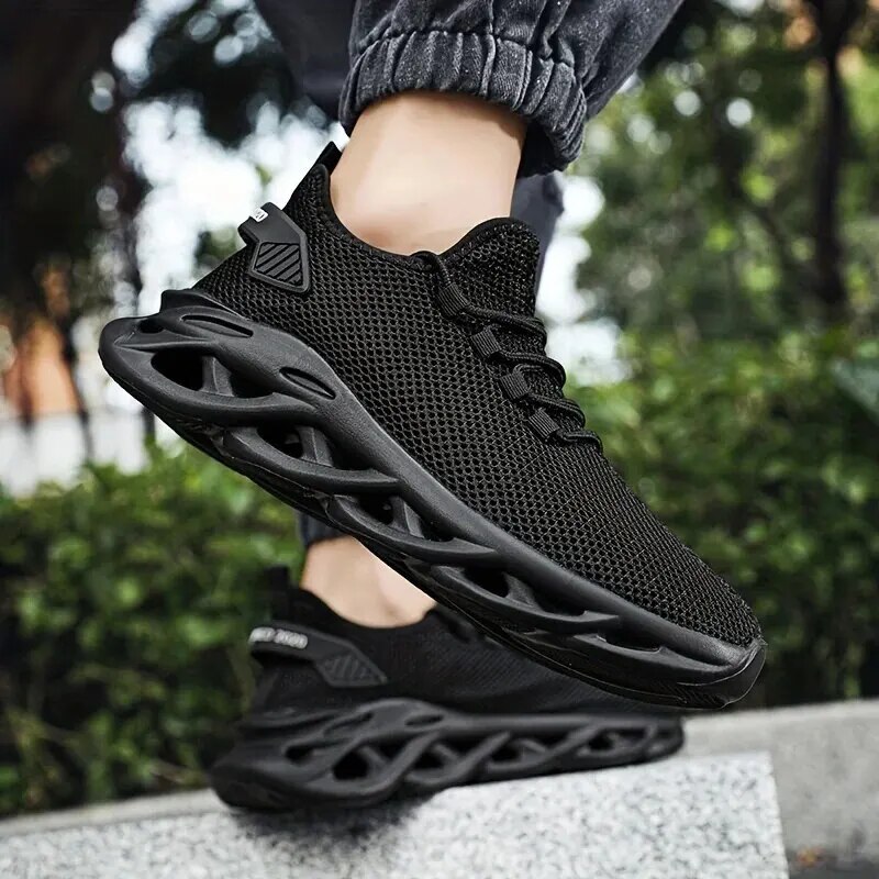 Schwarze Männer Casual Sneakers Mesh Atmungsaktive männliche Laufschuhe Mann Sport Leichte Vulkanisieren Schuhe Plus Si_voghion.com