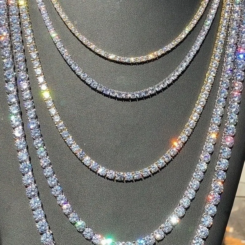 Verige za moške in ženske zlate kvadratne verižice ledeni diamanti hip hop ogrlica choker sier bling luksuzen nakit za_voghion.com