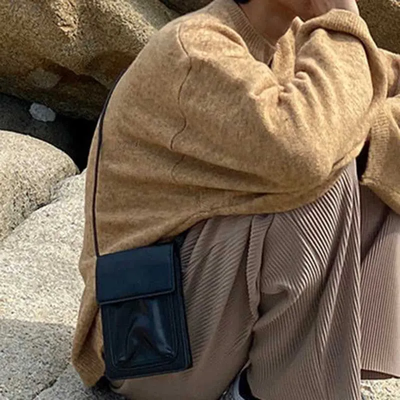 Männer Kleine Umhängetasche PU Leder Casual Wild Messenger Bags einfarbig Jungen Schulter Tasche Telefon Geldbörse Multifunktion_voghion.com