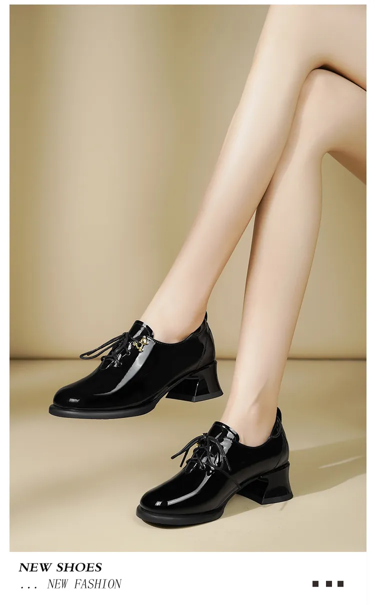 Dress AIYUQI Genuine Leather 2024 Fall Round Quality Head New Ladies Office Shoes British Lace Up Women Loafers Fd54_voghion.com